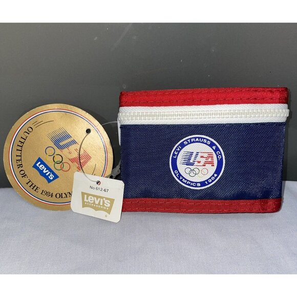 Levi’s Strauss x 1984 Olympics Vintage Wristlet Armband Wallet Zipper Pouch NWT - Picture 1 of 6